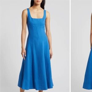 Lilly Pulitzer Blue Sleeveless Linen Midi Dress